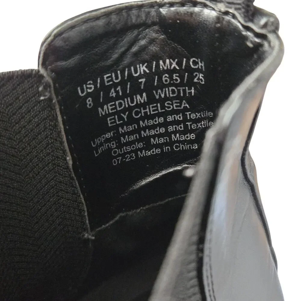 Kenneth Cole Ely Black Chelsea Boots Water‑Resistant Synthetic Leather Size 8